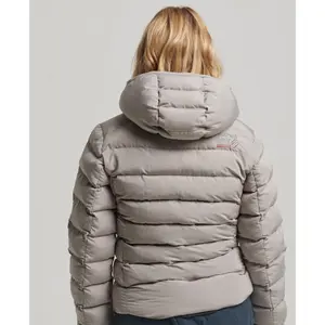 Women's hooded microfiber down jacket Superdry image-3