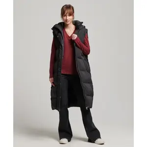 Casaco comprido sem mangas com capuz para mulher Superdry image-1