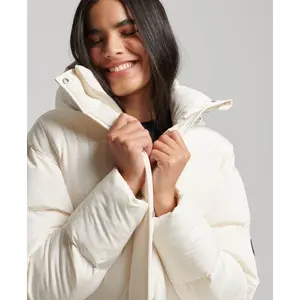 Women's Superdry Long Hooded Puffer image-4