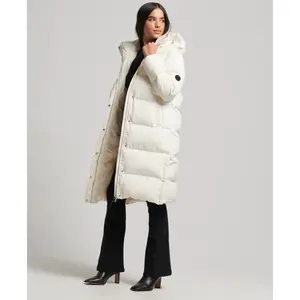 Women's Superdry Long Hooded Puffer image-3