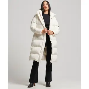 Women's Superdry Long Hooded Puffer image-1