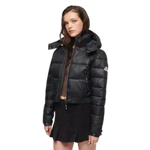 Plumífero corto con capucha para mujer Superdry Fuji image-1