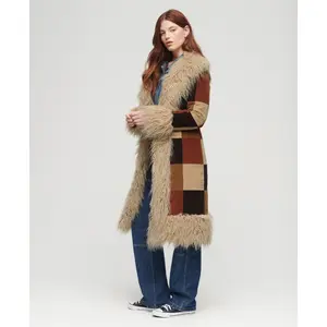 Lange damesjas Superdry Afghan Patchwork image-3