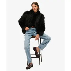 Short faux fur coat for women Superdry image-3