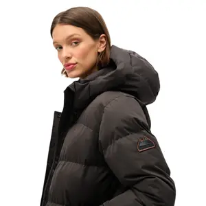 Long microfiber puffer coat for women Superdry image-5