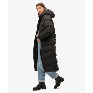 Long microfiber puffer coat for women Superdry image-3