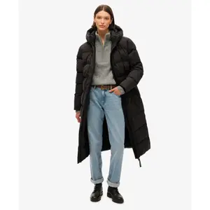 Long microfiber puffer coat for women Superdry image-1
