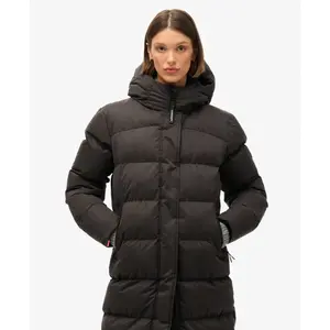 Long microfiber puffer coat for women Superdry image-4