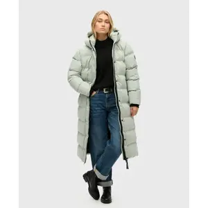 Long microfiber puffer coat for women Superdry image-1