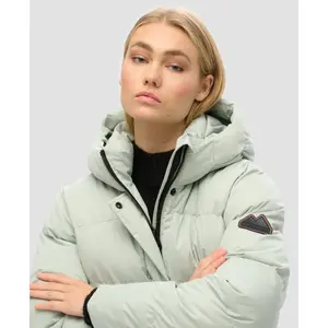 Long microfiber puffer coat for women Superdry image-4