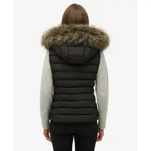 Doudoune sans manche en fausse fourrure à capuche femme Superdry Fuji image-4