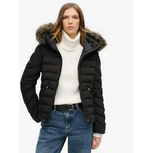 Damska ocieplana kurtka puchowa Superdry Fuji Faux Fur image-1