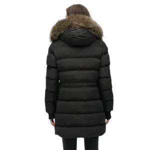 Damen mittellange Daunenjacke mit Kunstfell Superdry image-3