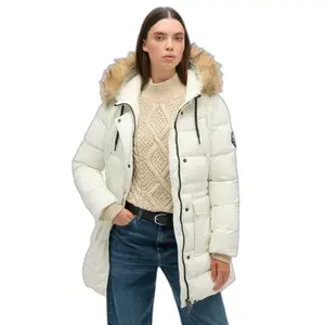 Mid-length women's faux fur puffer jacket Superdry image-1