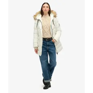 Mid-length women's faux fur puffer jacket Superdry image-2