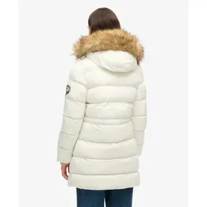 Mid-length women's faux fur puffer jacket Superdry image-3