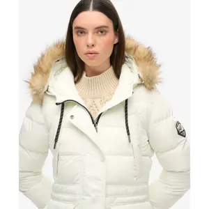 Mid-length women's faux fur puffer jacket Superdry image-4