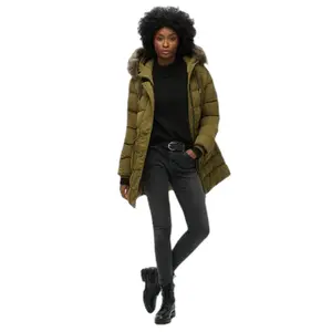 Mid-length women's faux fur puffer jacket Superdry image-2