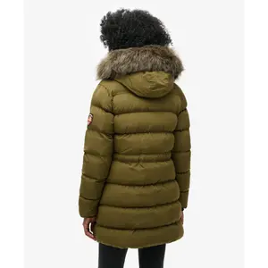 Mid-length women's faux fur puffer jacket Superdry image-3