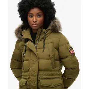 Mid-length women's faux fur puffer jacket Superdry image-4