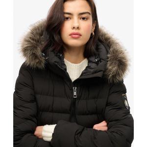 Lange Steppjacke mit Kapuze aus Kunstfell für Damen Superdry Fuji image-2