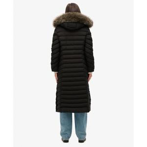 Lange Steppjacke mit Kapuze aus Kunstfell für Damen Superdry Fuji image-4