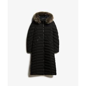 Lange Steppjacke mit Kapuze aus Kunstfell für Damen Superdry Fuji image-5