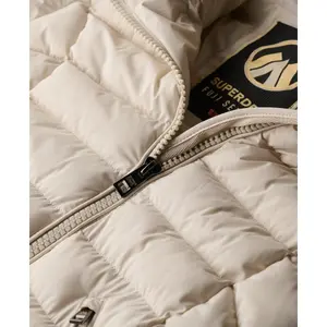 Long hooded puffer coat with faux fur for women Superdry Fuji image-5