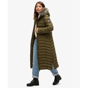 Lange Steppjacke mit Kapuze aus Kunstfell für Damen Superdry Fuji image-3