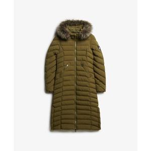 Lange Steppjacke mit Kapuze aus Kunstfell für Damen Superdry Fuji image-5