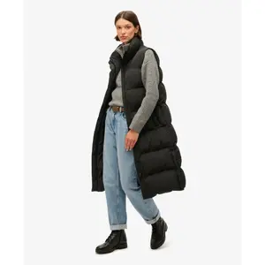 Women's long sleeveless down jacket Superdry image-4