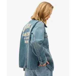 Embroidered denim jacket for women Superdry Chore image-2