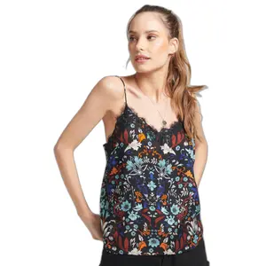 Débardeur caraco en dentelle effrangée femme Superdry image-1