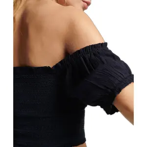 Topo da cultura de smock feminino Superdry Ecovero Vintage image-5