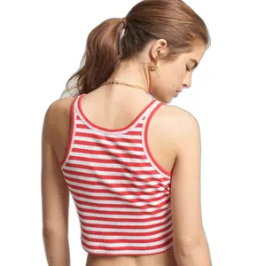 Top court gerippte Bio-Baumwolle Frau Superdry Vintage image-1