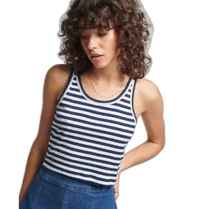 Débardeur court côtelé Vintage coton bio femme Superdry image-1