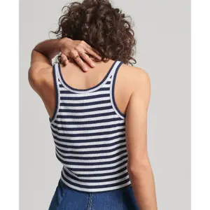 Débardeur court côtelé Vintage coton bio femme Superdry image-2