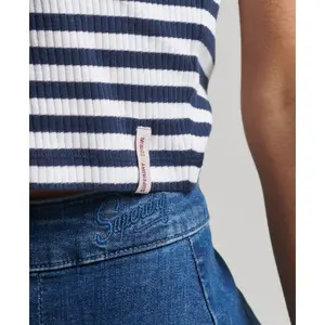 Débardeur court côtelé Vintage coton bio femme Superdry image-3