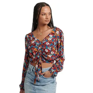 Bluse vorne geknotet Frau Superdry Vintage image-1