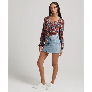 Bluse vorne geknotet Frau Superdry Vintage image-2