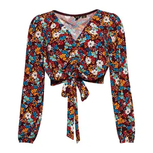 Bluse vorne geknotet Frau Superdry Vintage image-0