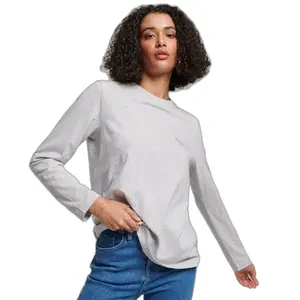 Camiseta de manga larga de algodón orgánico para mujer Superdry Vintage Logo image-0