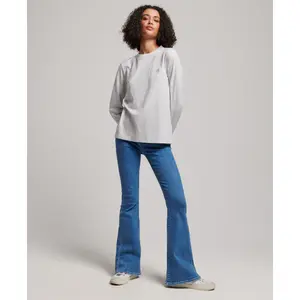 Camiseta de manga larga de algodón orgánico para mujer Superdry Vintage Logo image-1
