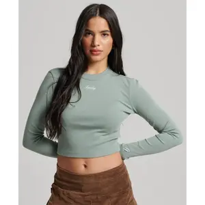 Eng anliegendes geripptes T-Shirt mit Stickerei, langärmlig, Damen Superdry image-2