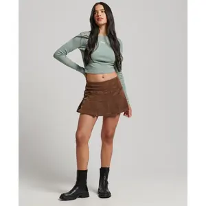 Eng anliegendes geripptes T-Shirt mit Stickerei, langärmlig, Damen Superdry image-1