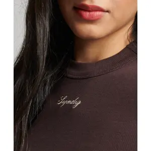 Eng anliegendes geripptes T-Shirt mit Stickerei, langärmlig, Damen Superdry image-4