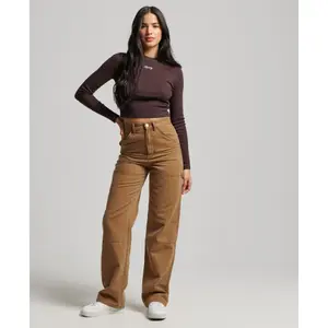 Eng anliegendes geripptes T-Shirt mit Stickerei, langärmlig, Damen Superdry image-2