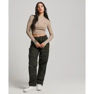 Eng anliegendes geripptes T-Shirt mit Stickerei, langärmlig, Damen Superdry image-1