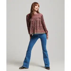 Blusa de mujer en tejido fruncido Superdry image-1