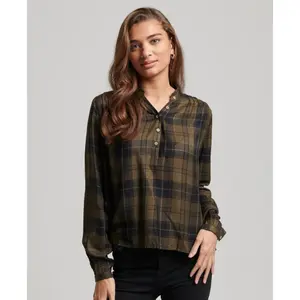 Chemisier manches longues à carreaux femme Superdry image-1